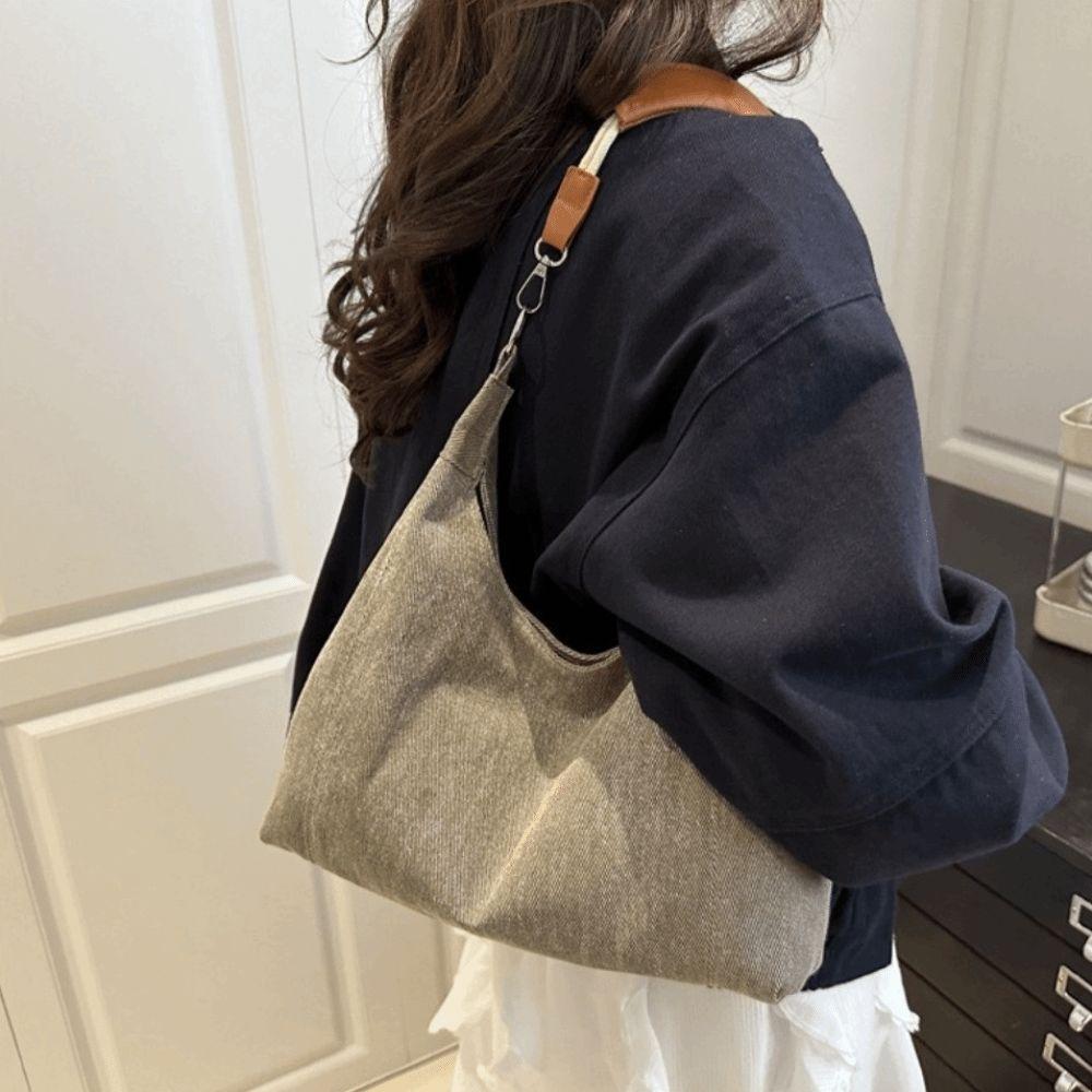 Vintage Denim Shoulder Bag Y2k Women Handbags Fashion Denim Tote Bags  Work Bag
