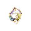 French drip retro oil painting style irregular shape brooch small versatile pearl flower collar pin men and women