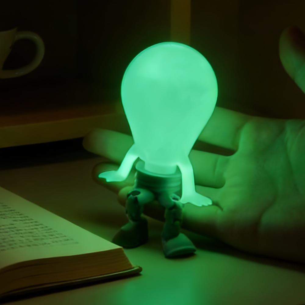 Glow-in-the-Dark Glowing Bulb Figurine Plastic Mini Bulb Statue Father'S Day