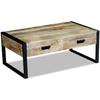 VidaXL Table basse avec 2 tiroirs Bois de manguier massif 100 x 60 x 40 cm