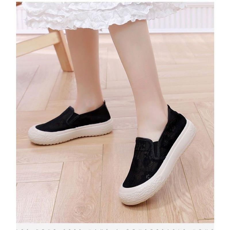 Pantofi de damă, pantofi de pescar, pantofi cu o singură talpă din plasă respirabilă din dantelă, pantofi casual cu talpă groasă pentru copii