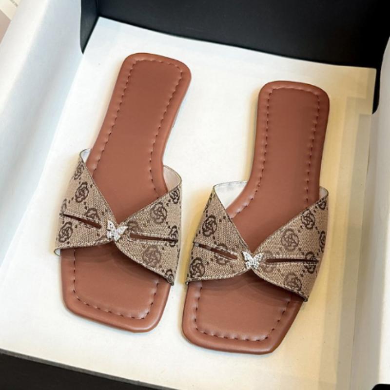 Fashion Women Flower Flat Slippers Casual Walking Shoes Female  Summer Fashion Dress Sandals Outdoor  Shallow Zapatillas Mujer