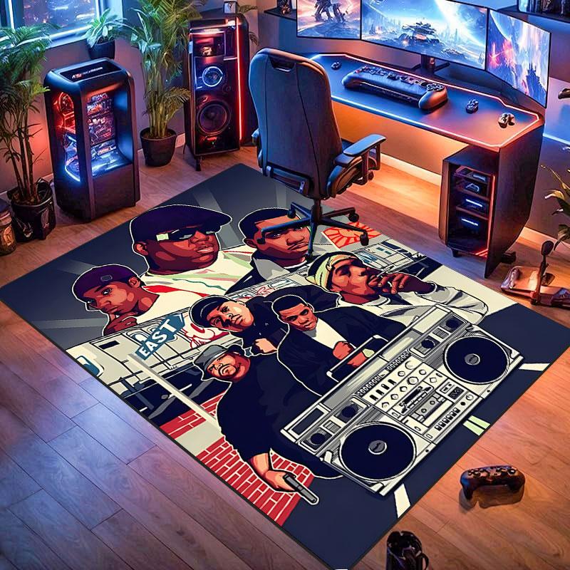 Hip-Hop-Rapper-Teppich, geeignet für Wohnzimmer, Schlafzimmer, Spielzimmer, Computerraum und Heimdekoration.