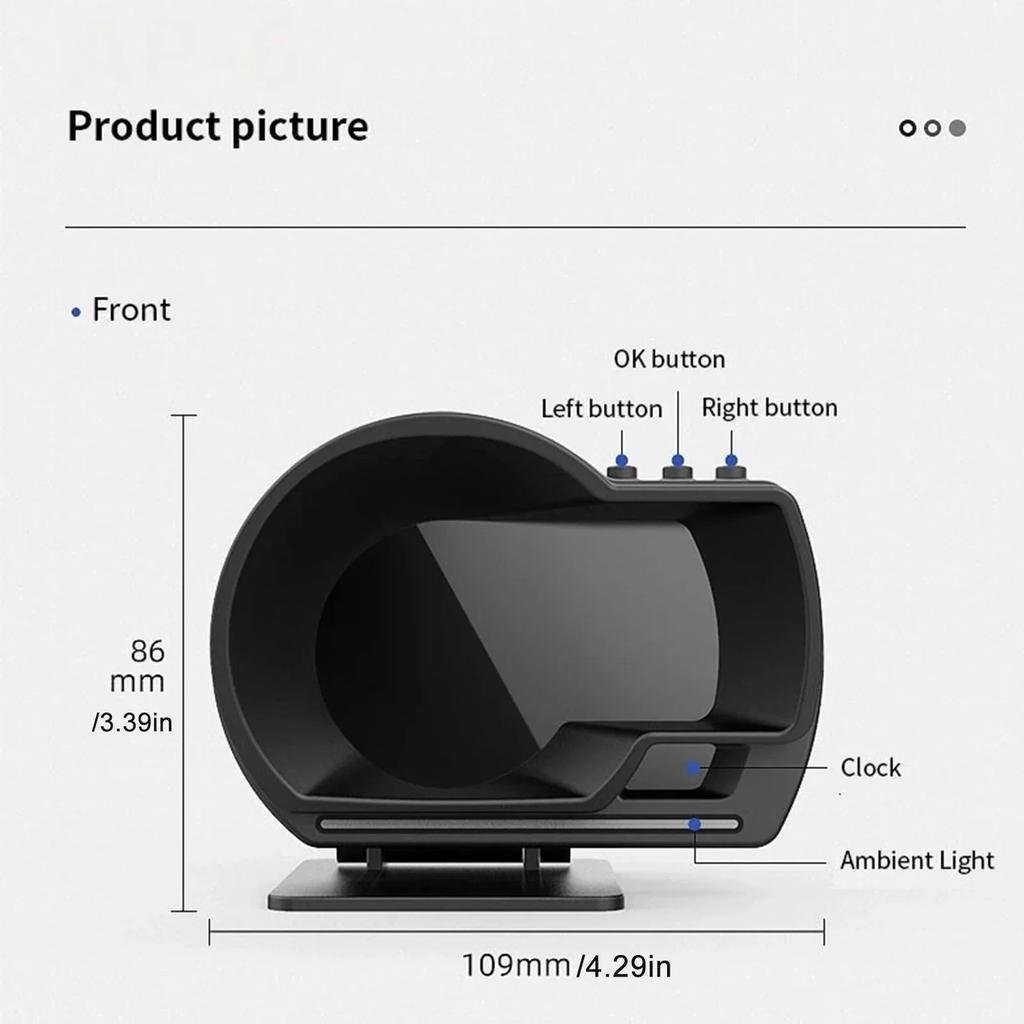 Smart Gauge HUD OBD2 Diagnostic Scanner GPS Speedometer Turbo RPM Alarm HD Display for SUV Car Truck