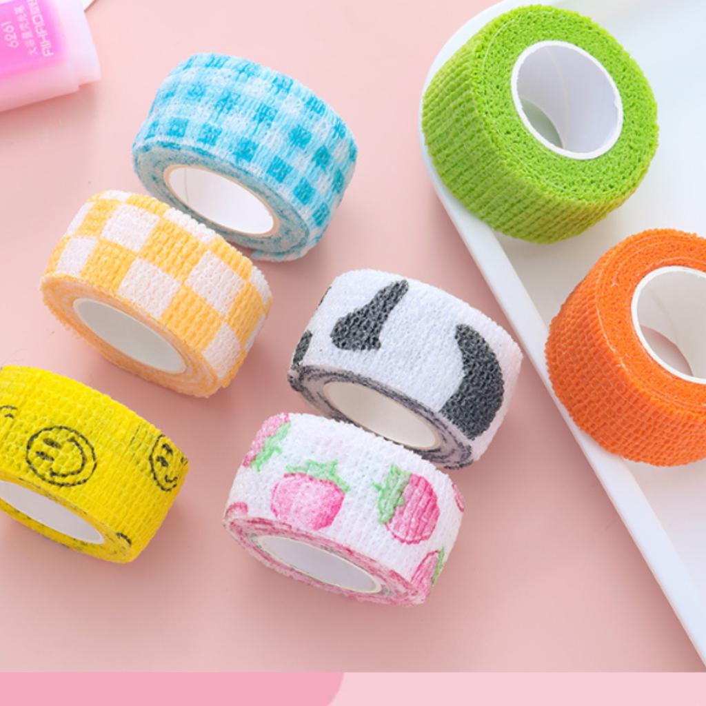 Durable And Safe Set Of 6 Random Colors Non-Bouncing Self-Adhesive Bandage For Finger And Nail Protection 2.5Cm X 4M Waterproof Adhesive Bandage