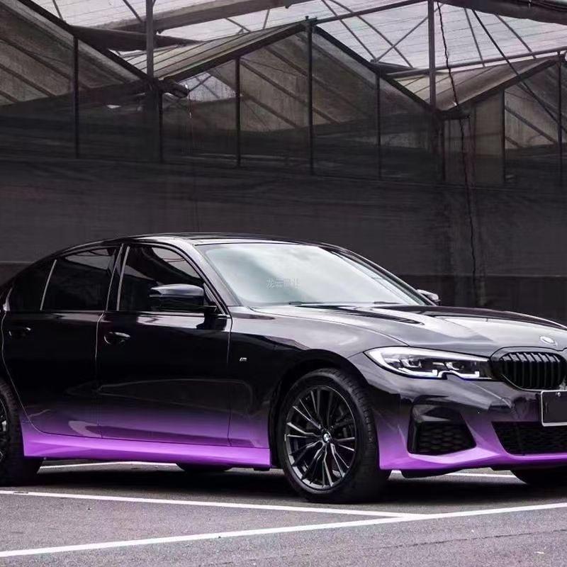 Custom Purple Car Film: Personalized Gradient and Painted Body Installation