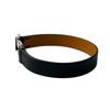 Used HERMESbracelet black/Silver leather mens