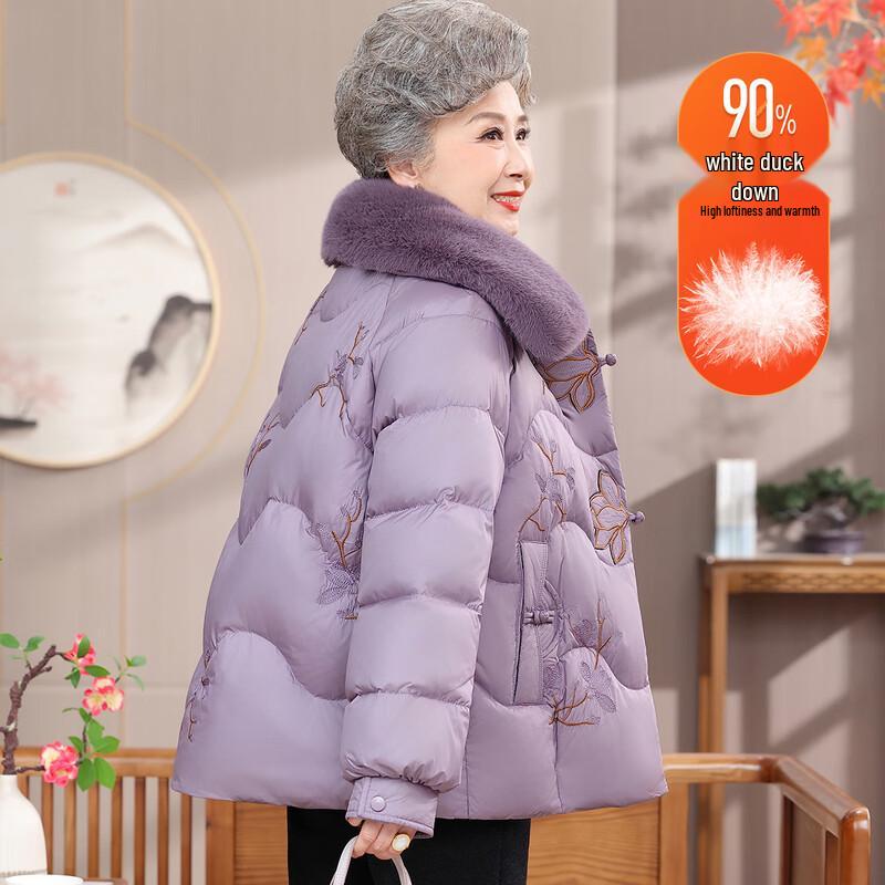 

Women s Floral Winter Down Jacket for Elderly 2XL