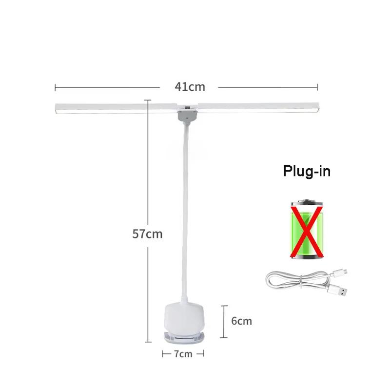 LED Reading Lamp Double-headed with Clip Touch  Dimmable Light Eye Protection for Bedroom Dormitory Study Office LEDTable Light