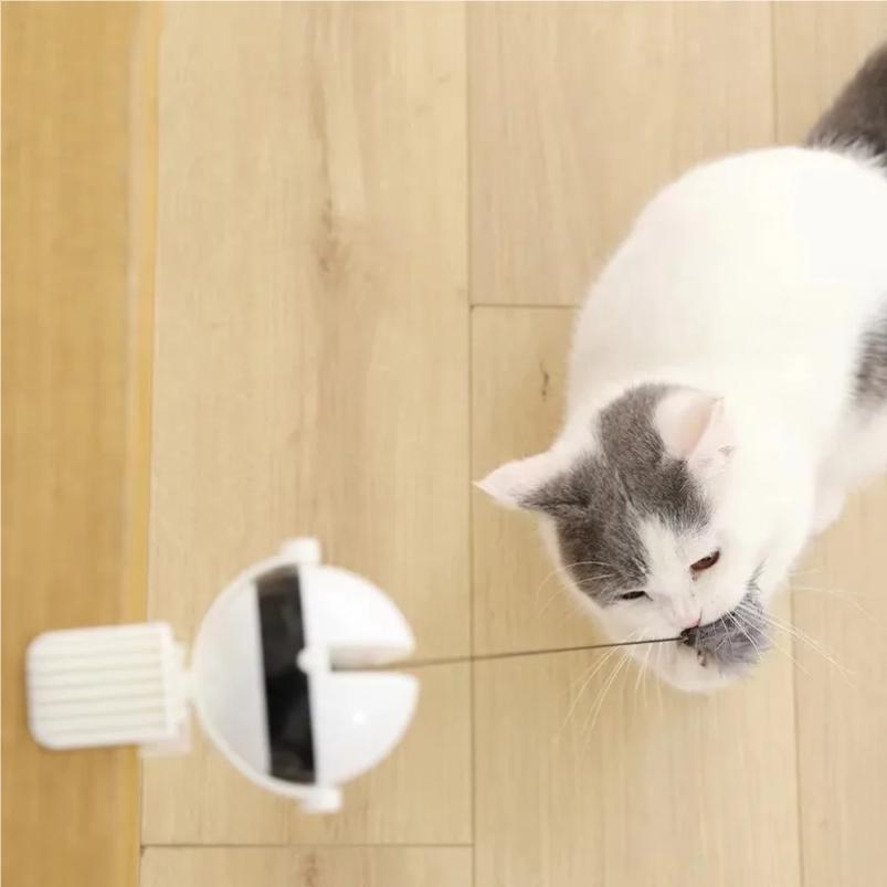 Automatic Cat Teaser Toy Hands-Free Play 7Cm Ball Clamp Design 5-Minute Simple Style Auto Shutoff Cat Playing For Pets Ball Toy