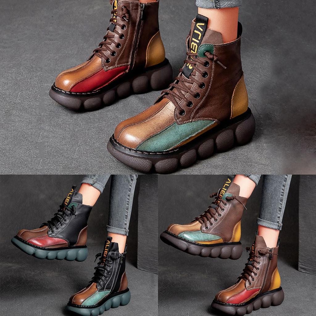 Women's Boots Retro Casual Thermal Laceup Shoes Fashion Breathable Thicksoled women's boots Boots for Women Boots Fashion