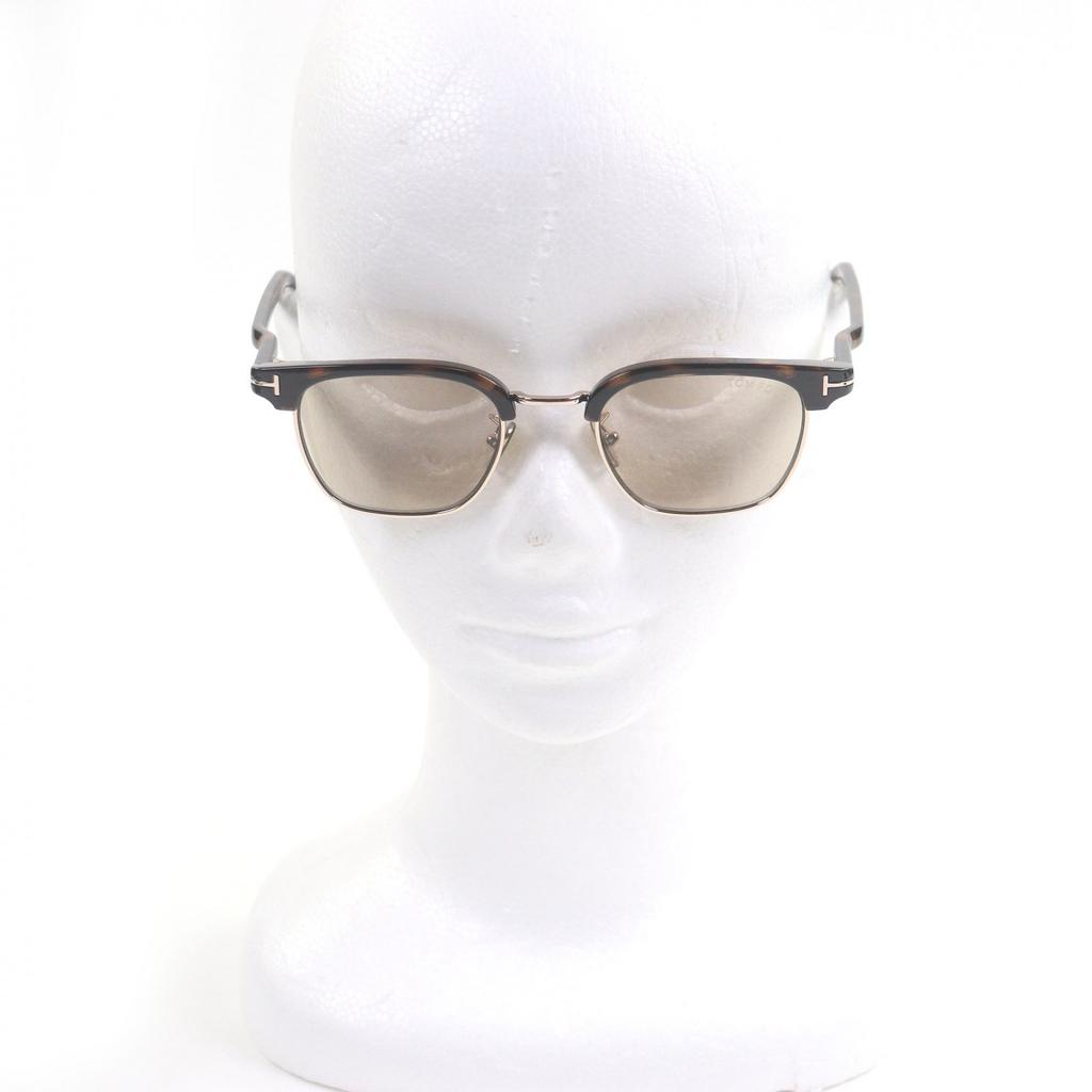 Excellent TOM FORD sunglasses Marble Half Rim Clear Brown Gold Yellow Lens Used