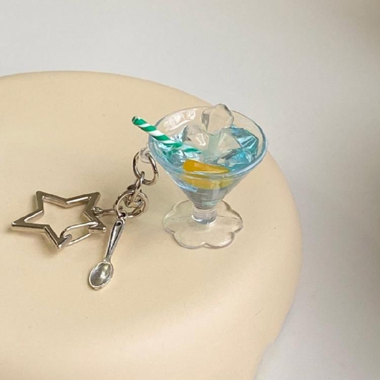 Keys Rings Ornament Juice Cup Pendant Fashion Keyring Accessories for Keychains