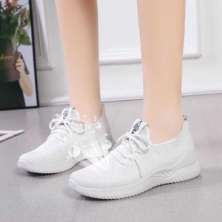 

2025 spring and autumn new mesh shoes women s casual single shoes front lace-up low-heeled mesh shoes shallow women s shoes 36