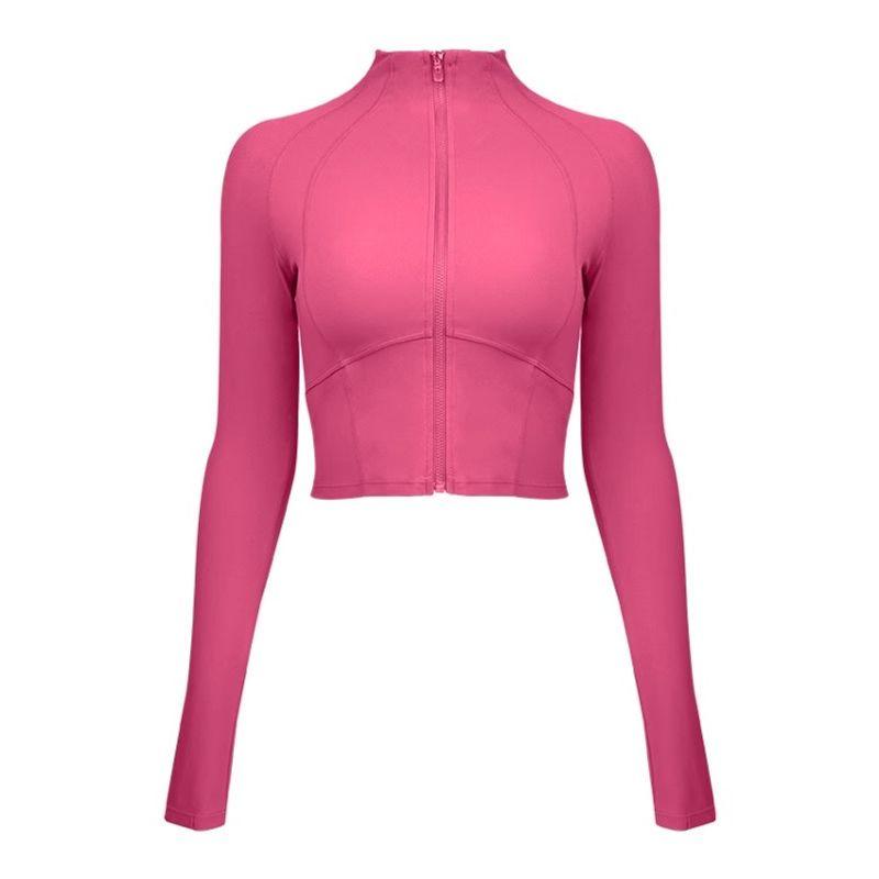 

Mitaogirl Spring and Autumn Sports Outerwear Women Short Stand Collar Slim fit Slimming Yoga Clothes Running Training Workout Clothes Raspberry L(Suggested 57.50 kg-65.00 kg)