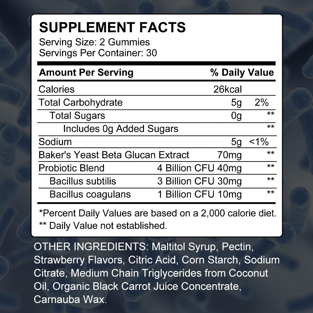 Kids Probiotic Gummies, 4 Billion CFU Probiotic Blend, Strawberry Flavor, 60 Count Dietary Supplement