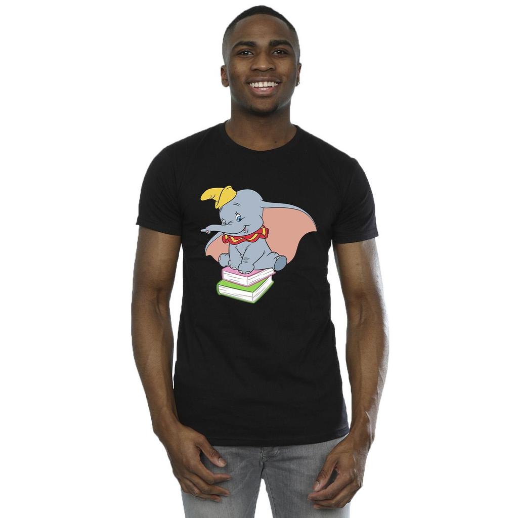 Disney Mens Dumbo Sitting On Books T-Shirt