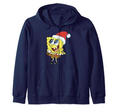SpongeBob SquarePants Santa Hat Christmas Dreams Zip Hoodie