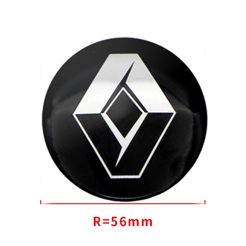 4 pièces 56mm Cache-moyeu de roue de voiture Autocollant de badge Pour Renault Koleos QM5 QM6 Scenic Megane Fluenec Latitude Clio Caoutchouc