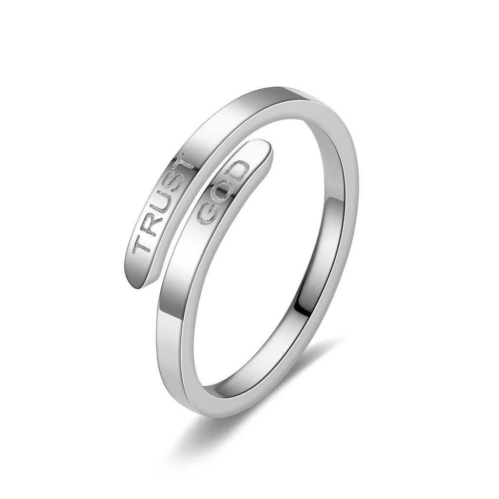 European and American Alloy Geometric Shell Letter Ring Opening Adjustable Jewelry Women