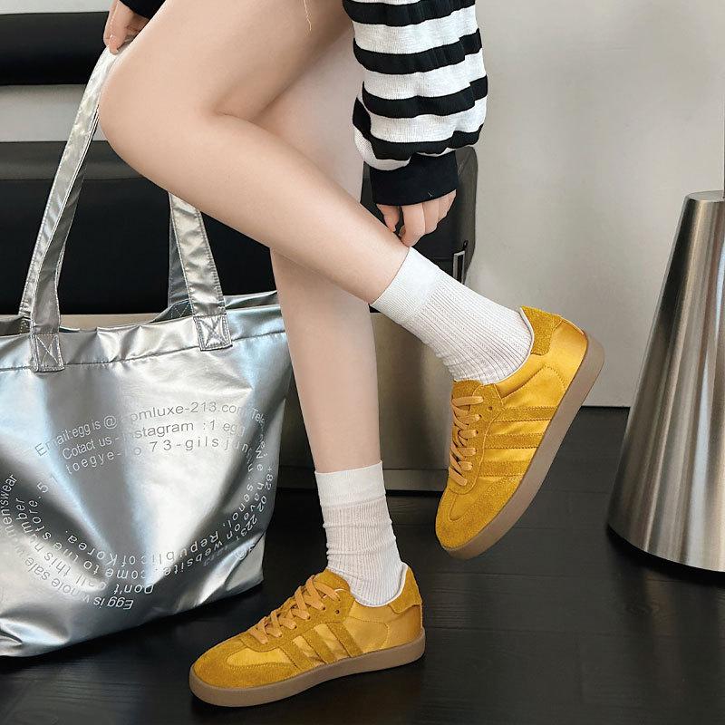 Dexun Shoes Women's Spring and Summer New Leather Flat-bottomed Casual Sports Board Shoes Forrest Gump Single Shoes Women Ins