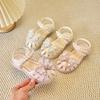 Scarpe da Spiaggia per Bambina Traforate Traspiranti Scarpe da Principessa per Bambini Dolci Fiocchi a Stella 2025 Nuove Estive Sandali per Bambini Perline Ins Trend