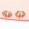 585 Purple Gold Plated 14K Rose Gold Hoop Earrings for Women Fashion Hollow Party Dinner Jewelry for Girlfriend Gift