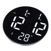 Round Digital Wall Clock 12 24Hr USB Powered Silent Modern LED Wall Clock for Living Room Bedroom