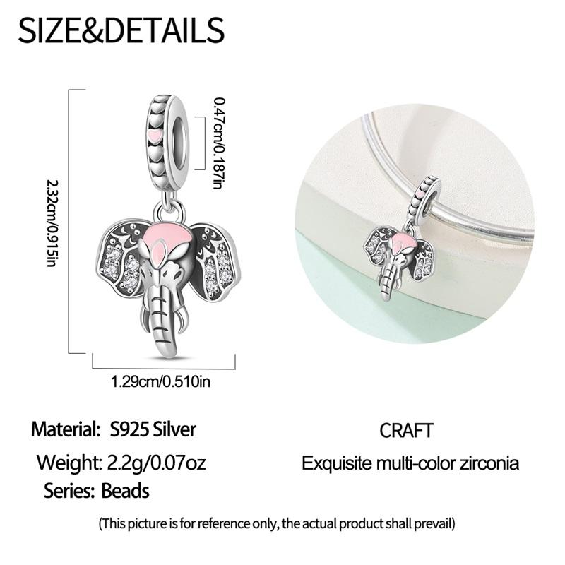 Copper Sacred Auspicious Guardian Elephant Series Pendant Charm Bead Fit Original Bracelet For Woman Diy Jewelry