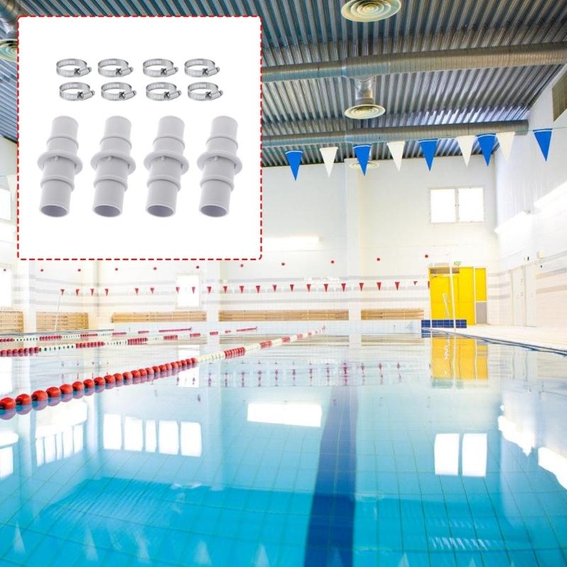 Pack Of 4 Pool Hose Replacement divisions With 8 Fasteners For Secure Water Tight Connection In Swimming Areas And Fountains