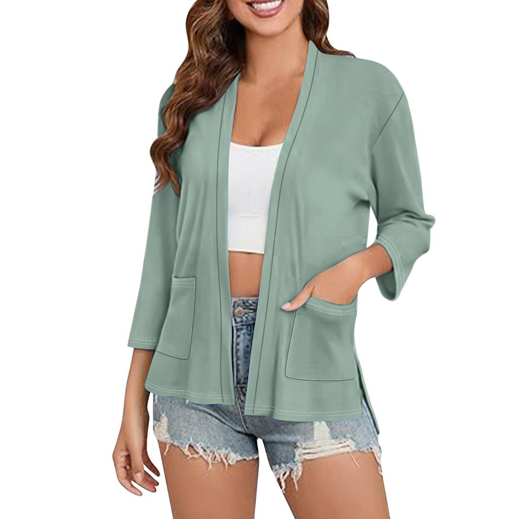 Dámský módní kardigan jednobarevný se 7/4 rukávy