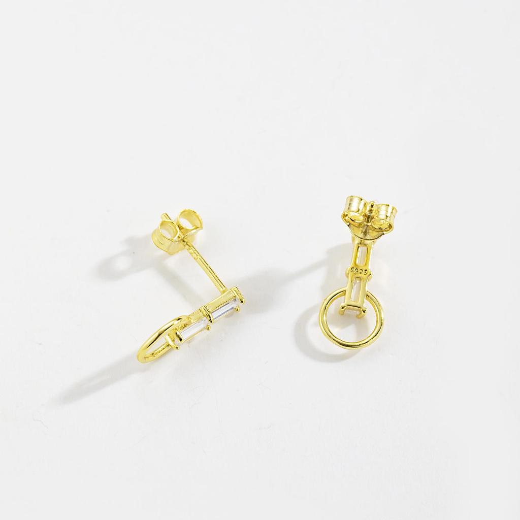 ANDYWEN 925 Sterling Silver Circle Zircon CZ Luxury Stud Earring Fine Jewelry