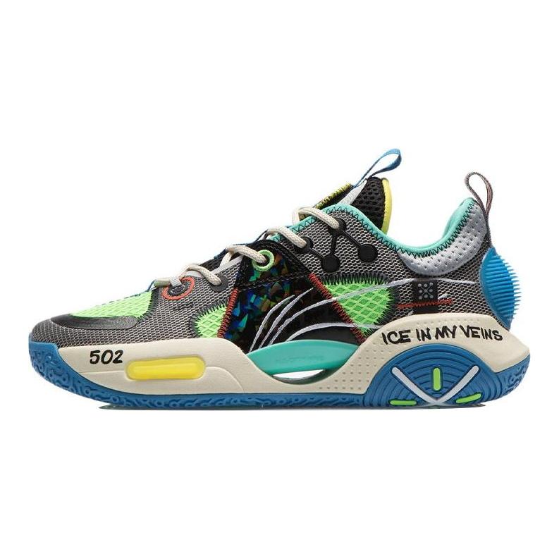 Li Ning All City 9 V1.5 Abrasion Resistant Slip Resistant Low Top Performance Basketball Shoes Men's Gray Black ABAR077-2