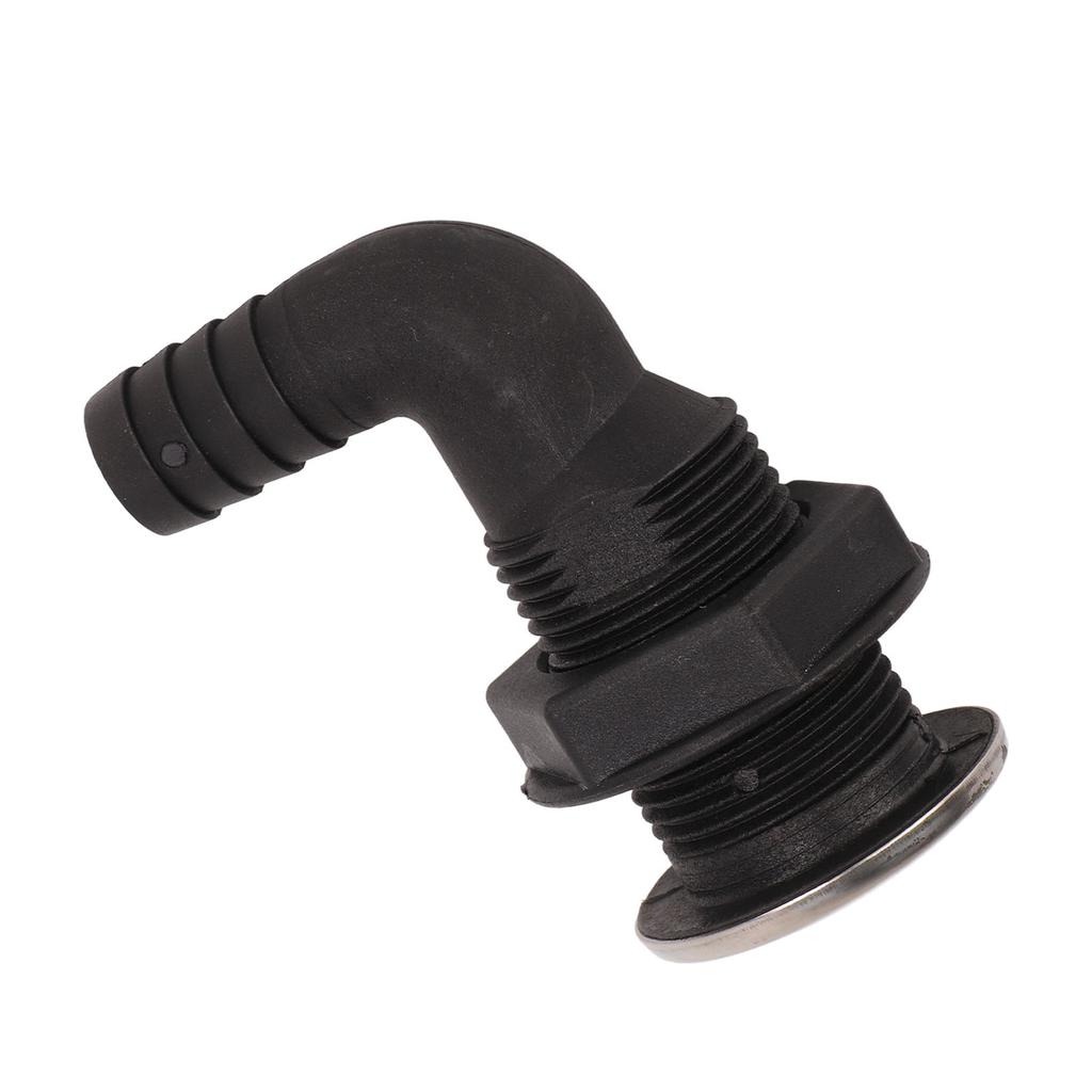 3/4in Marine Elbow Outlet Nylon Hull Hose Connector Marine Hardware Accessories Black