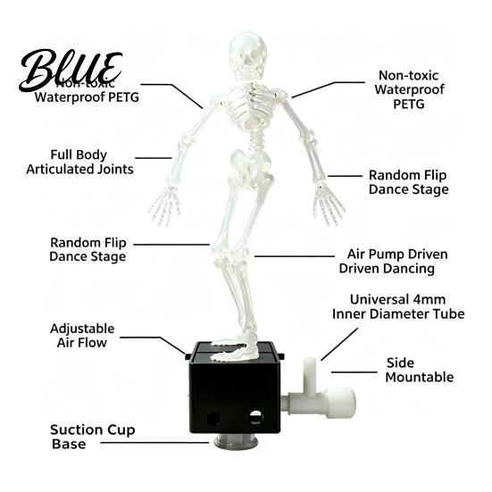 Skeleton Aquarium Ornament Dancing Skeleton