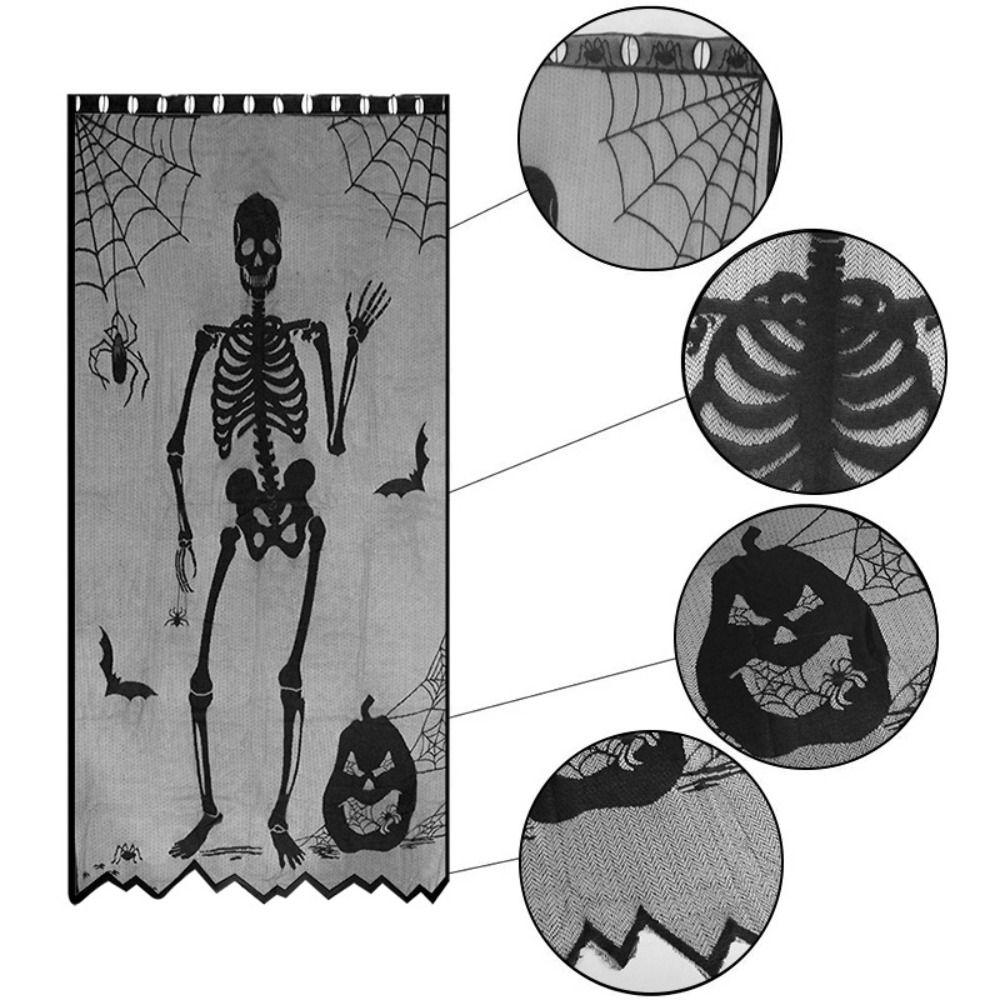Cloth Halloween Door Curtains Table Flags Spider Web Tablecloth  Halloween