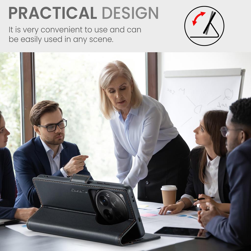 Dla OnePlus 12 5G Etui CASEME Seria 023 Blokowanie RFID Skórzany Portfel z Podstawką Pokrowiec na Telefon