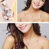 Women's Necklace with Single Diamond and CZ Diamond Flower Design (Pink Gold)