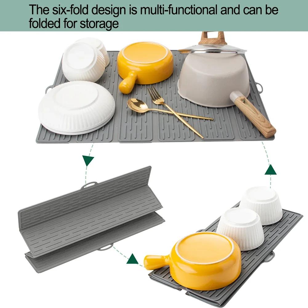 Heat Resistant Silicone Drain Pad Unique Design for Efficient Water Drainage Convenient and Foldable for Easy Storage