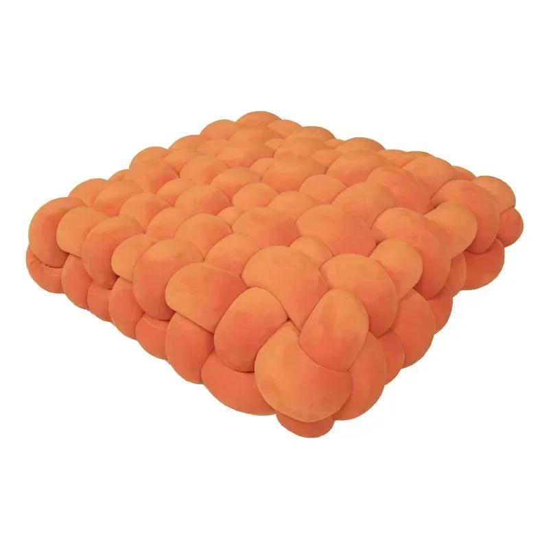 Knotted Square Cushion Nordic Aesthetic Stuffed Pillow Office Chair Decorative Plush Pillow Sleeping Back Knot Hand-made Cushion