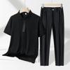 Men's Summer Quick-Dry Ice Silk Polo & Casual Pants Set