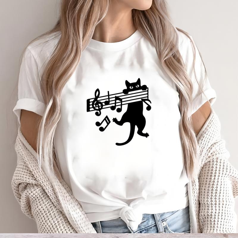 Women's Fashionable T-shirt, Cute Summer Prints, Short-sleeve Trendy Daily Wear.