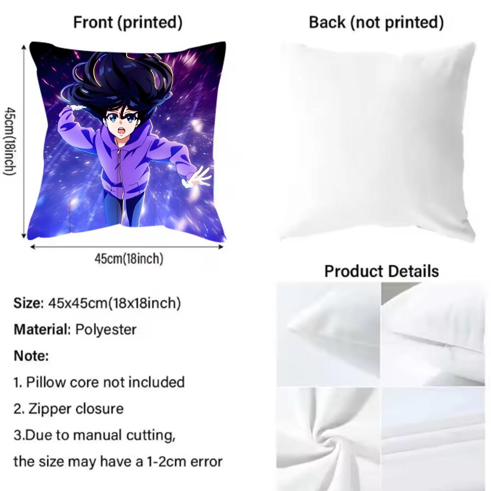 Z-ZENSHU Anime Cushion Cover Pattern Printed Pillowcase for Living Room Sofa Cushion Cover & Bedroom Decor