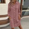 13/5000 Women's Fashionable V-neck Loose Long-sleeved Dress