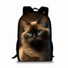 Zaino a strato singolo con stampa di gatti carini per ragazzi e ragazze Migliori regali Borsa scolastica a cartone animato piatto 2D per bambini Borse