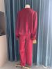2024 Spring Crew Neck Fashion Sweatshirt Jacket with Casual Straight-Leg Pants