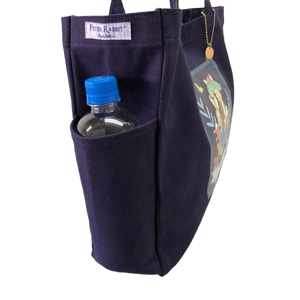 PETER RABBIT™ Canvas Tote Bag, Shoulder Strap, Horizontal, Fits A4 Size, 2504-0644, Navy