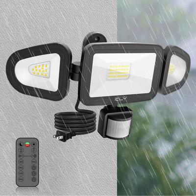 CLY LED Sensor For Motion Sensor LED Daylight Flood Remote Automatic High 4200 3 IP66 Energy Security Security Back Work Light Cord AC Outlet 100V 2P