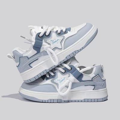 Moda 2024 Yeni Tasarımcı Pembe Mavi Platform Spor Ayakkabı Kadınlar İçin Moda Günlük İlkbahar Sonbahar Beyaz Spor Ayakkabı Kadın Zapatillas Mujer