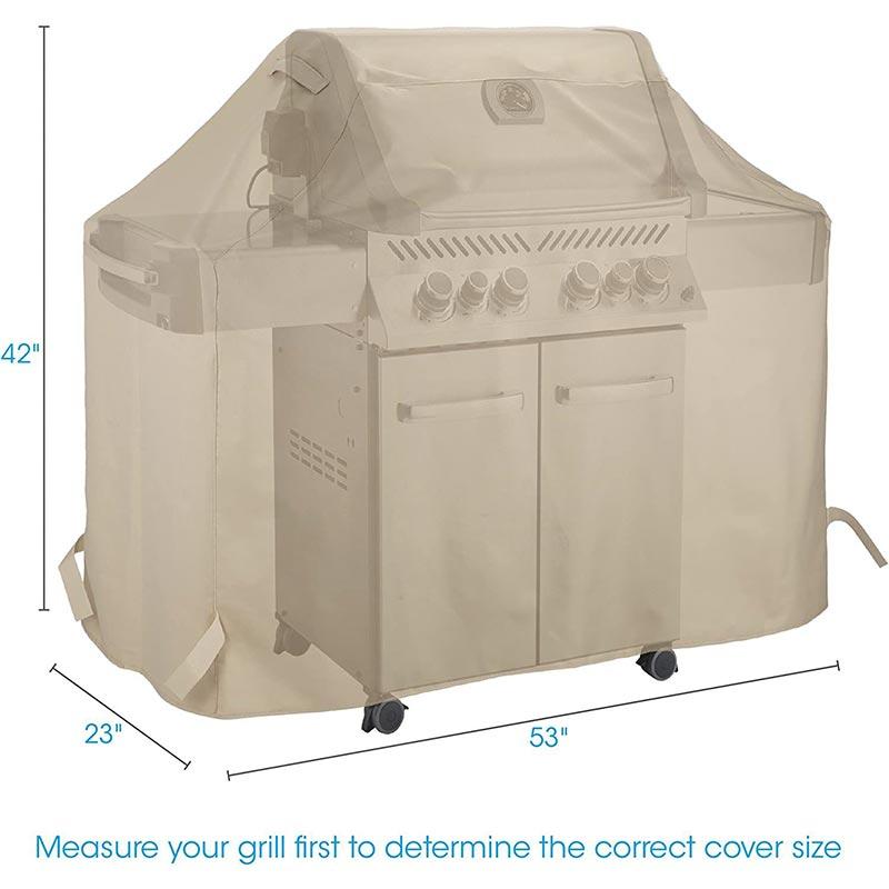 Vodotěsný kryt na gril z 420D oxfordské tkaniny, celoroční protiprachový kryt na venkovní grilovací kamna a nábytek